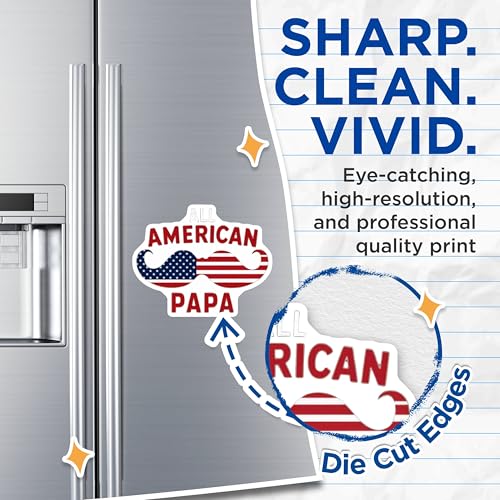 (2 Pack) All American Papa Magnets Magnets - Patriotic Magnet - USA Flag Design Magnet - 5" On Longest Side - Made in USA - Sticks to Refrigerators & Metal Surfaces - MAG8499