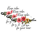 (3 Pack) Hair Stylist Decals - Keep Calm Floral - Beauty Salon Decor - 3 Inches On Longest Side - Easy Peel & Apply - Made in USA - 3MCS6326