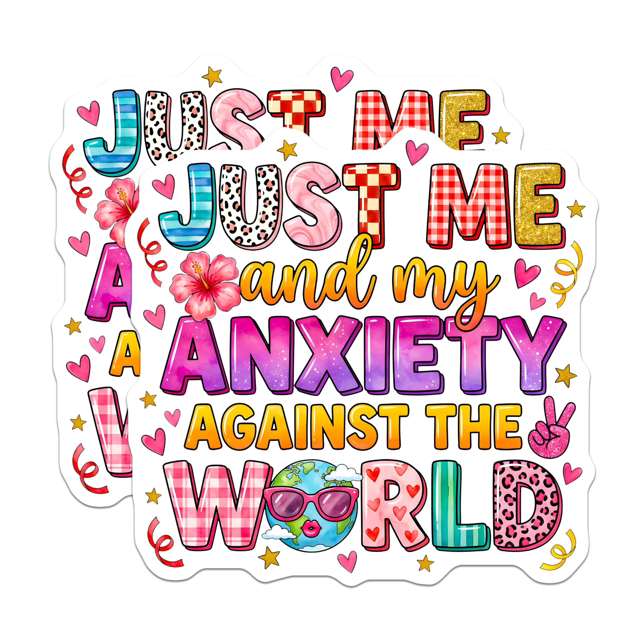 (2 Pack) Relatable Anxiety Magnets - Mental Health Humor Decor - Self Care Locker Fridge Magnets for Friends - 5 Inches On Longest Side - Thick Durable Magnet - Made in USA - MAG30680