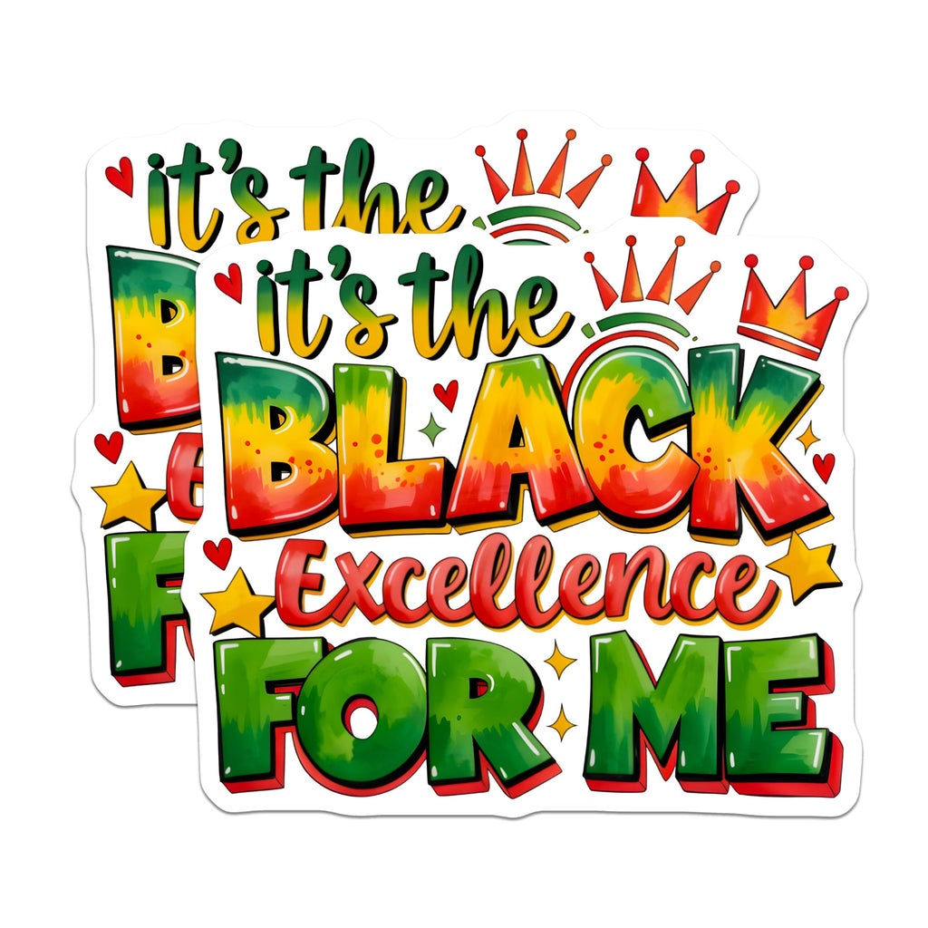 (2 Pack) Black Excellence Magnets - African American Pride - Cultural Affirmation Decor - 5 Inches On Longest Side - Thick Durable Magnet - Made in USA - MAG28041