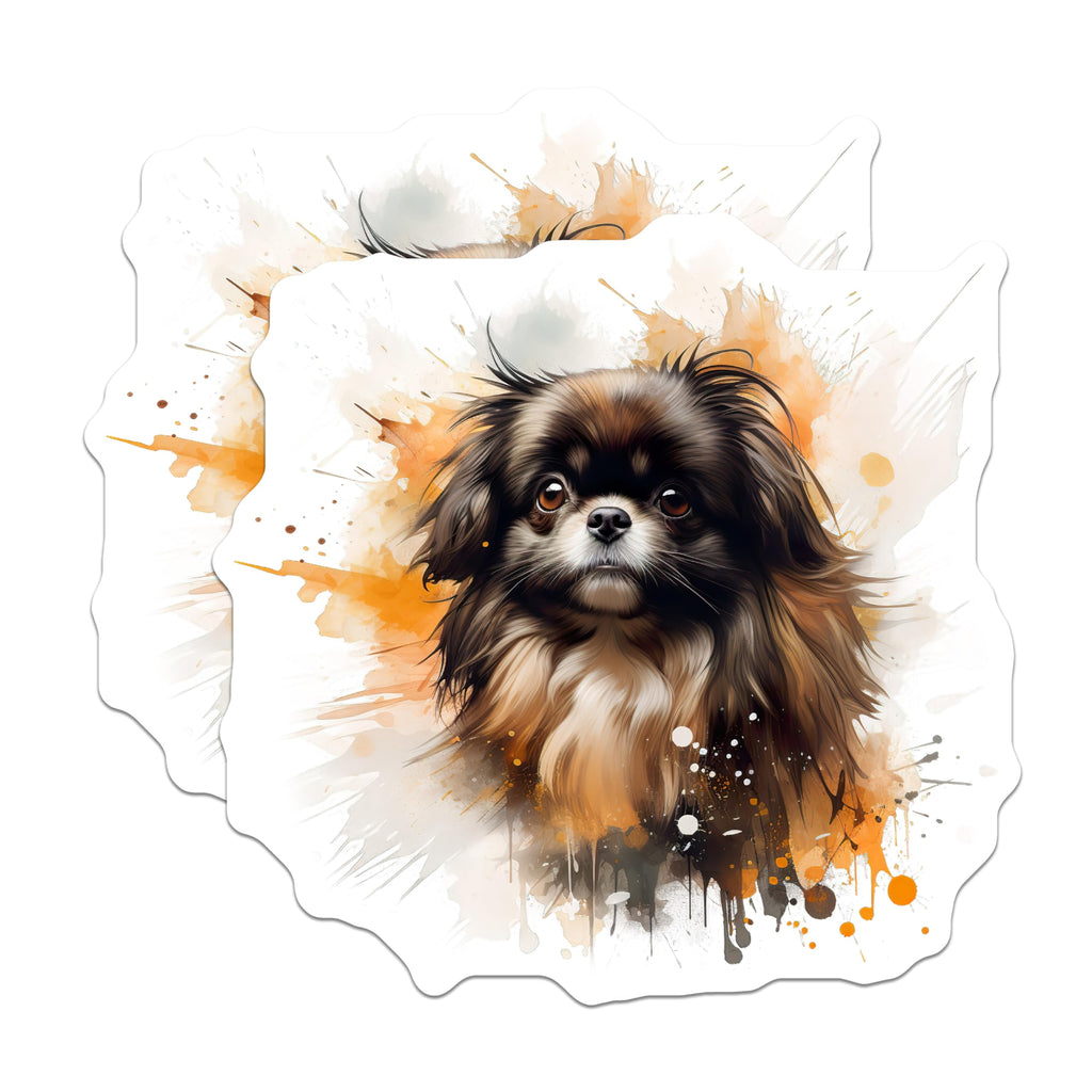 (2 Pack) Pekingese Dog Magnets - Watercolor Pet Art - Animal Lover Decor - 5 Inches On Longest Side - Thick Durable Magnet - Made in USA - MAG29031