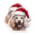 (2 Pack) Goldendoodle Santa Hat Magnets - Christmas Dog Holiday Decor - Dog Lover Present - 5 Inches On Longest Side - Thick Durable Magnet - Made in USA - MAG30168