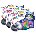(3 Pack) Cool Cat Decals - Funny Pet Stickers - Laptop Decals - 3 Inches On Longest Side - Easy Peel & Apply - Made in USA - 3MCS7316