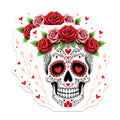 (2 Pack) Day of the Dead Magnets - Floral Sugar Skull Art - Romantic Calavera Decor - Sweet Goth Kitchen Style - 5 Inches On Longest Side - Thick Durable Magnet - Made in USA - MAG38259