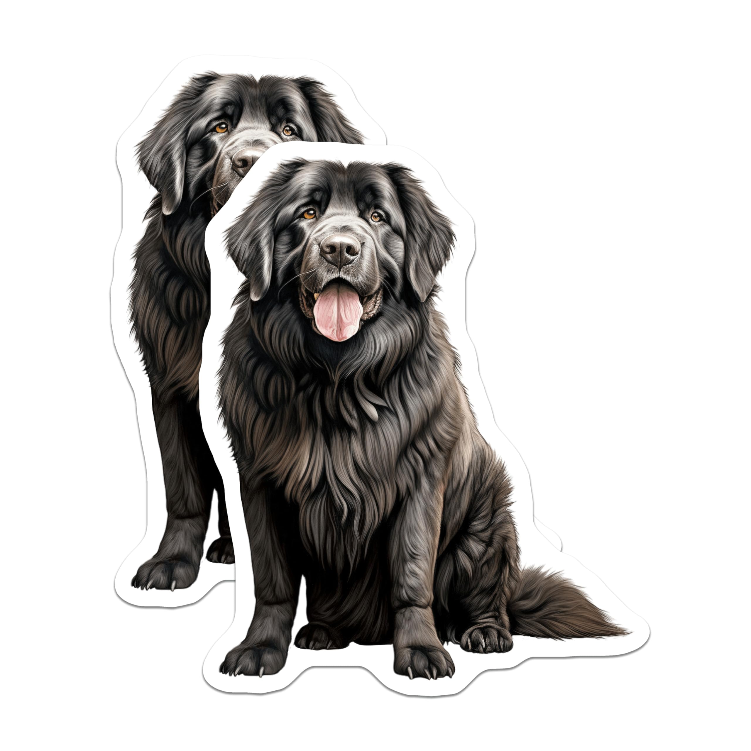 (2 Pack) Newfoundland Dog Magnets - Newfie Breed Decor - Pet Lover Accessory - 5 Inches On Longest Side - Thick Durable Magnet - Made in USA - MAG28979