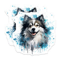 (2 Pack) Pomeranian Dog Magnets - Artistic Watercolor Splatter Pet Art - Smiling Canine Fridge Magnet Decor - 5 Inches On Longest Side - Thick Durable Magnet - Made in USA - MAG23709