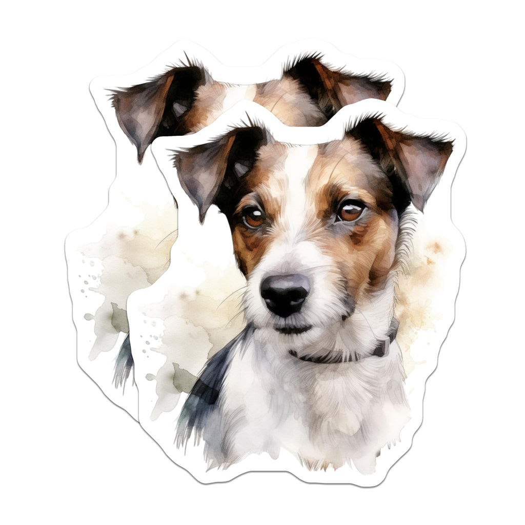 (2 Pack) Jack Russell Dog Magnets - Watercolor Art Dog Lover Kitchen Decor - Pet Owner Fridge Accents - 5 Inches On Longest Side - Thick Durable Magnet - Made in USA - MAG28284