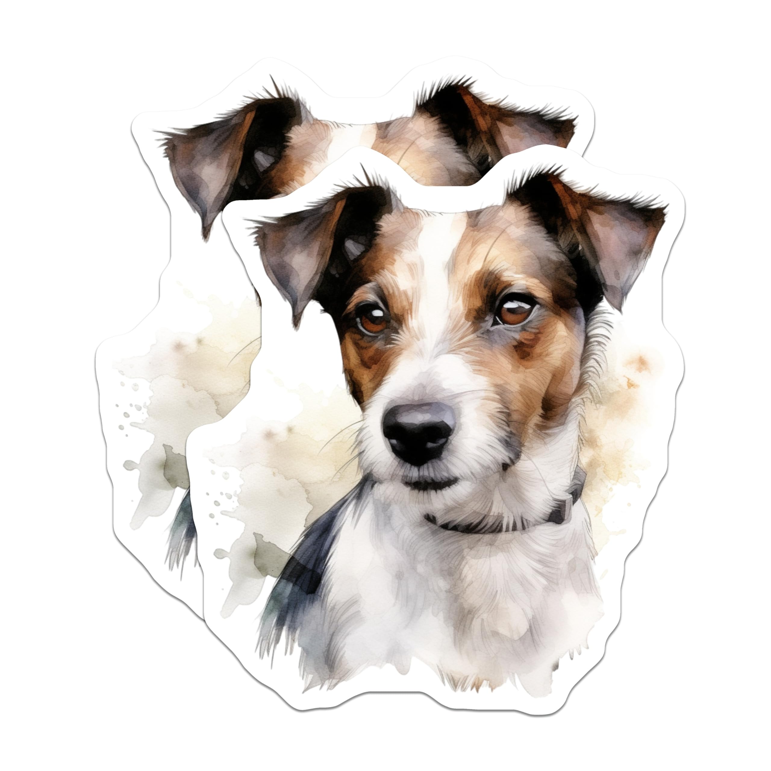 (2 Pack) Jack Russell Dog Magnets - Watercolor Art Dog Lover Kitchen Decor - Pet Owner Fridge Accents - 5 Inches On Longest Side - Thick Durable Magnet - Made in USA - MAG28284