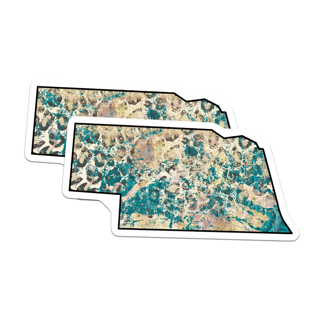 (2 Pack) Nebraska State Magnets - Abstract Art - Home Decor - 5" On Longest Side - Premium Magnet - for Cars, Refrigerators, Toolboxes, Lockers - Made in USA - MAG18793
