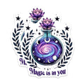 (2 Pack) Celestial Magic Magnets - Space Fantasy - Inspirational Quote - Galaxy Design - 5" On Longest Side - for Cars, Fridges, Toolboxes - Made in USA - MAG8056