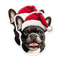 (2 Pack) French Bulldog Christmas Magnets - Santa Dog Decor - Holiday Frenchie Refrigerator Art - 5 Inches On Longest Side - Thick Durable Magnet - Made in USA - MAG25267