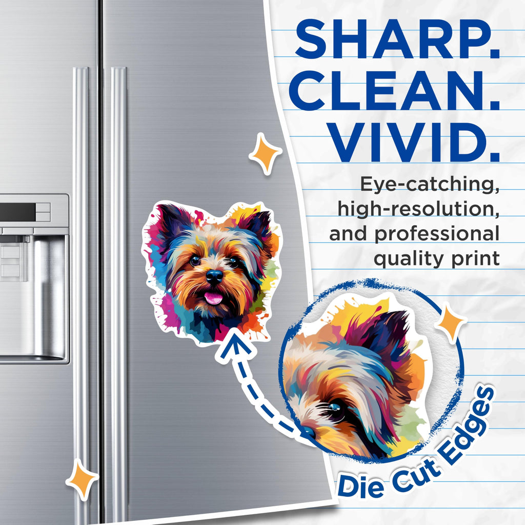 (2 Pack) Yorkshire Terrier Dog Breed Magnets - 5 Inches On Longest Side - Choose from Over 100 Dog Breeds - for Cars, Refrigerators, Toolboxes - Made in USA - MAG1983
