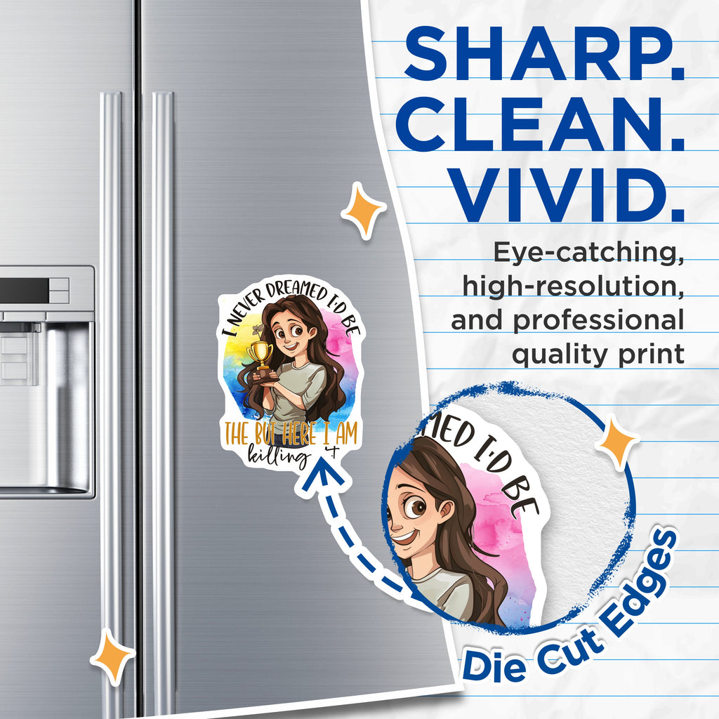 (2 Pack) Killing It Magnets - Empowering Woman Fridge - Positive Vibe Office Decor for Her - Motivational Achievement Award - 5" - Durable Magnet - Made in USA - MAG38897