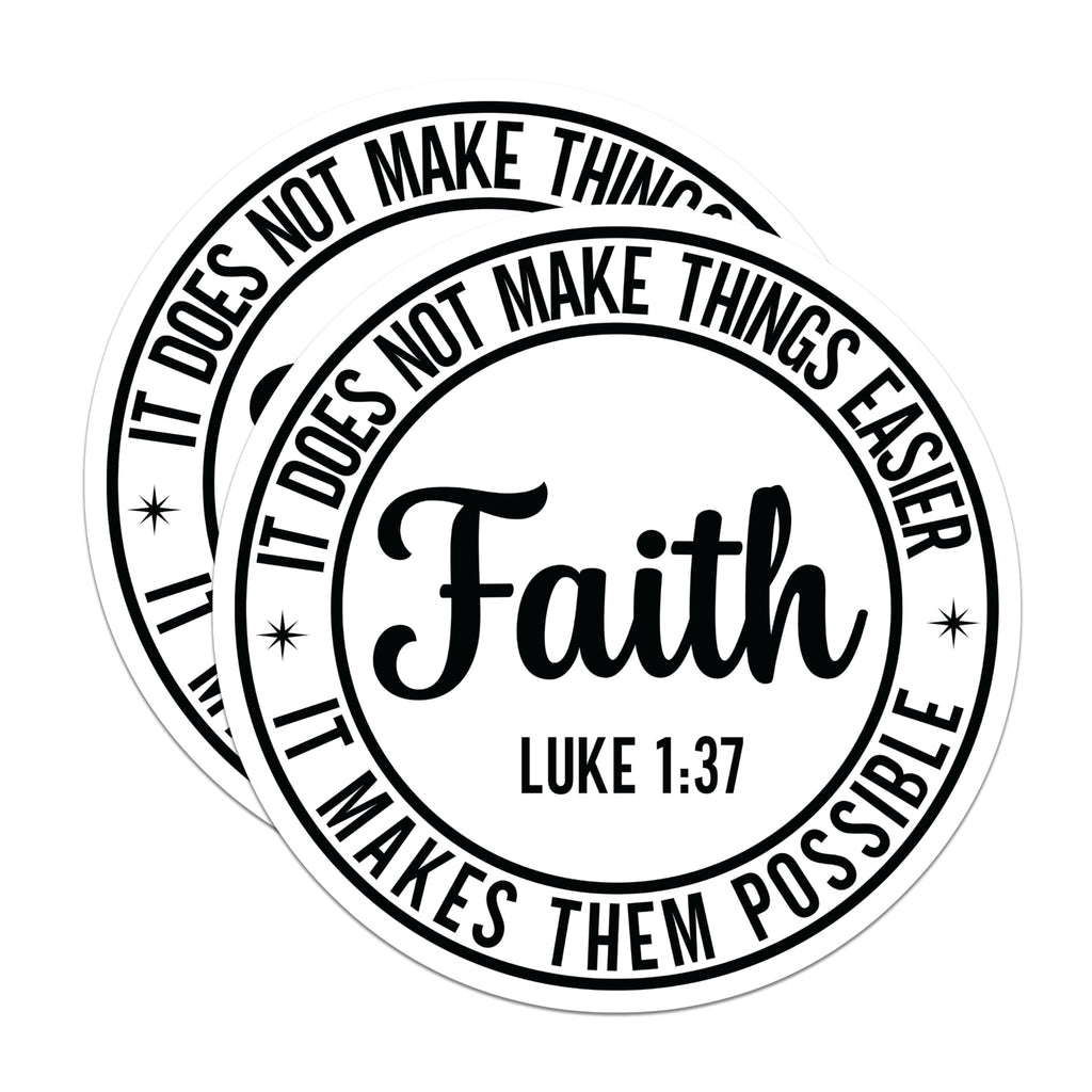 (2 Pack) Faith Christian Quote Magnets - Bible Verse Decor - Inspirational Scripture Luke 1 37-5 Inches On Longest Side - Thick Durable Magnet - Made in USA - MAG28115