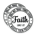 (2 Pack) Faith Christian Quote Magnets - Bible Verse Decor - Inspirational Scripture Luke 1 37-5 Inches On Longest Side - Thick Durable Magnet - Made in USA - MAG28115
