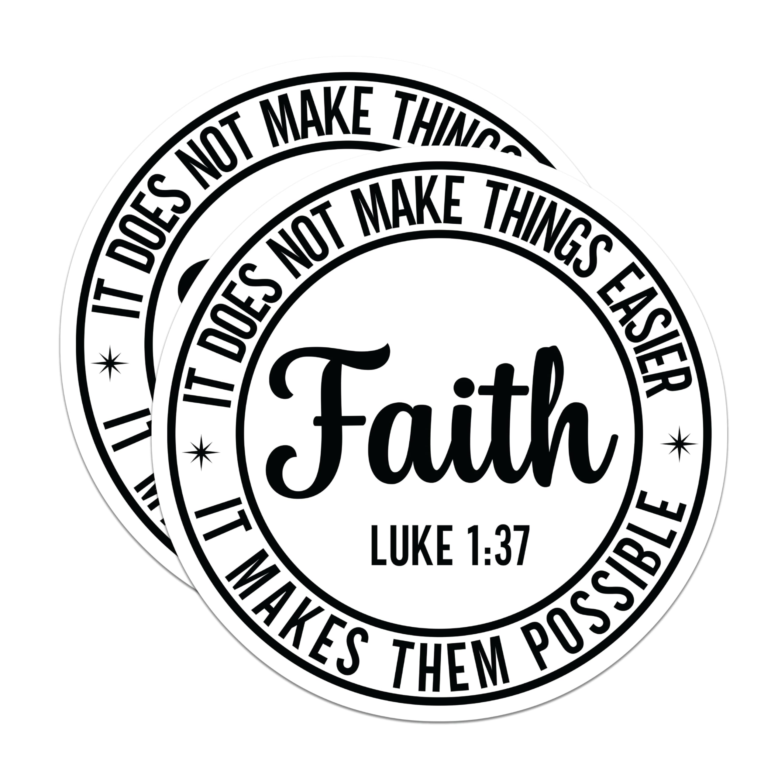 (2 Pack) Faith Christian Quote Magnets - Bible Verse Decor - Inspirational Scripture Luke 1 37-5 Inches On Longest Side - Thick Durable Magnet - Made in USA - MAG28115