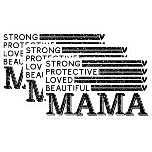 (3 Pack) Mama Bear Decals - Strong Mama - Protective Decal- 3 Inches On Longest Side - Easy Peel & Apply - Made in USA - 3MCS5902