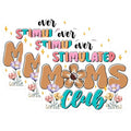 (3 Pack) Overstimulated Moms Club Decals - Floral Mom Decal - Funny Mom Saying - 3 Inches On Longest Side - Easy Peel & Apply - Made in USA - 3MCS6472