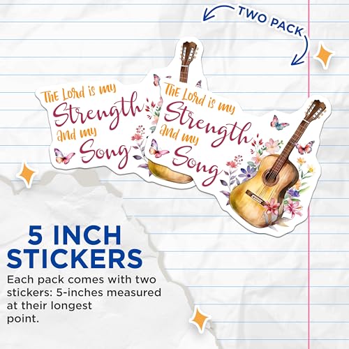 (2 Pack) Inspirational Christian Stickers - 5" On Longest Side - Sticks to Smooth Flat Surfaces - Made in USA - BMCS8568 - BMCS8568