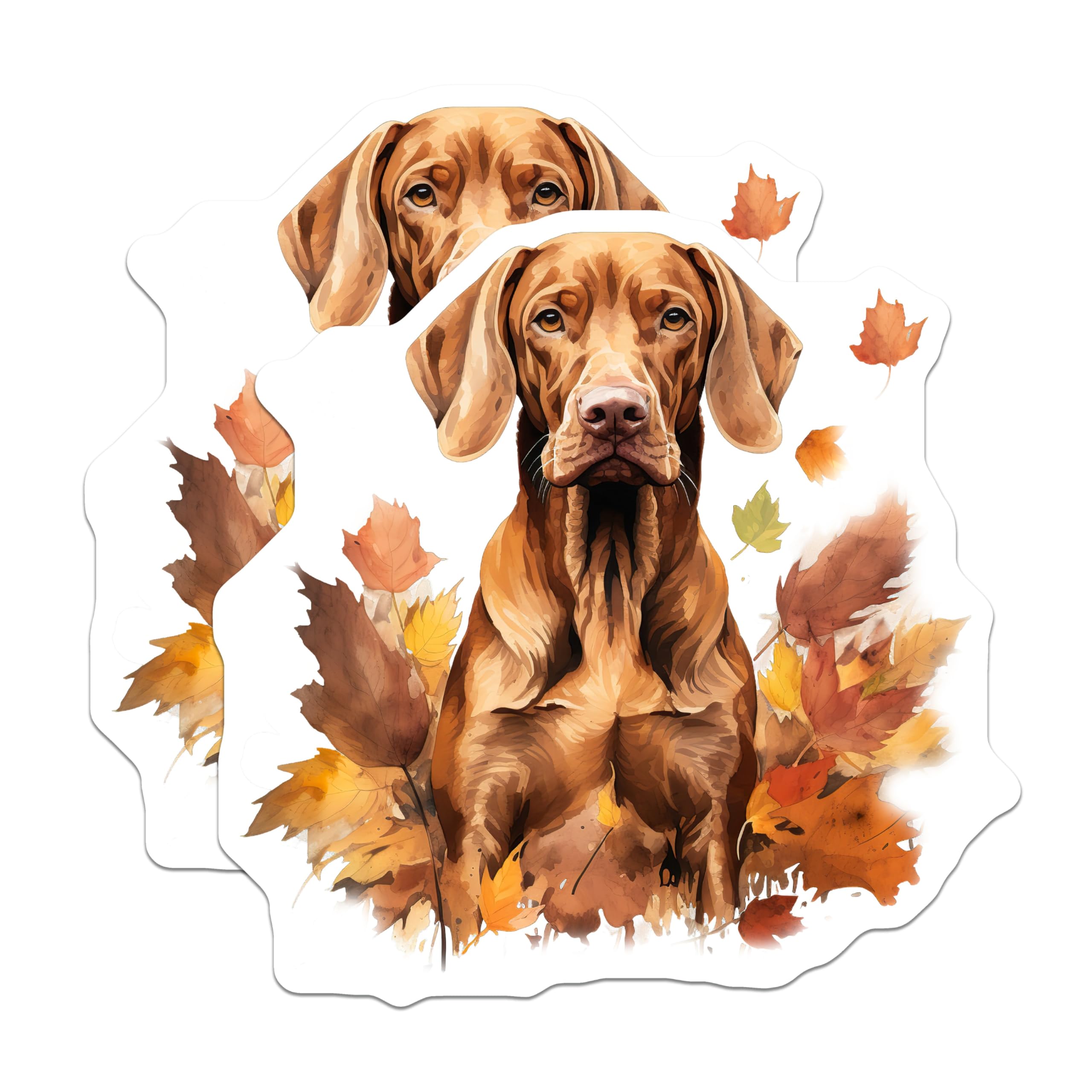 (2 Pack) Vizsla Dog Magnets - Autumn Fall Leaves - Pet Lover Decor - 5 Inches On Longest Side - Thick Durable Magnet - Made in USA - MAG28505