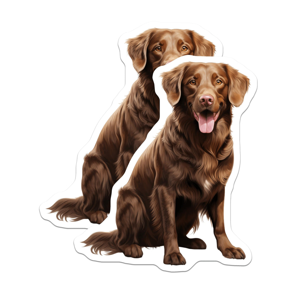 (2 Pack) Chocolate Retriever Magnets - Dog Lover Decor - Pet Parent Accessory - 5 Inches On Longest Side - Thick Durable Magnet - Made in USA - MAG29180
