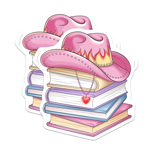 (2 Pack) Cute Book Lover Decor Magnet - 5" On Longest Side - Sticks to Smooth Flat Surfaces - Made in USA - MAG9450