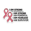 (2 Pack) Motivational Survivor Stickers - Inspirational Quotes - Strong Powerful Fearless - 5" On Longest Side - Sticks to Smooth Flat Surfaces - Made in USA - BMCS5992