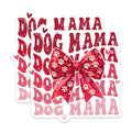 (2 Pack) Dog Mama Stickers - Paw Print Bow Decal Stickers - Pet Lover Vinyl Stickers - 5" On Longest Side - Sticks to Any Smooth Flat Surface - Made in USA - BMCS3443