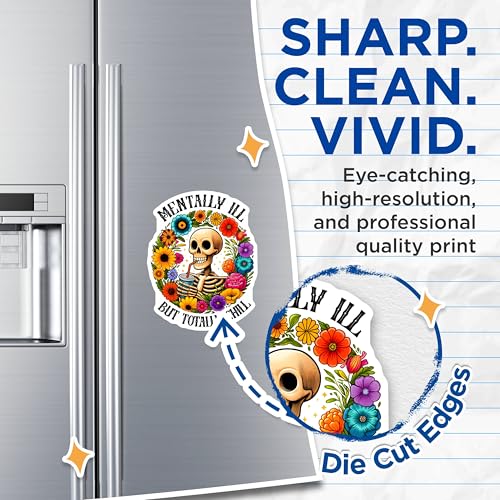 (2 Pack) Funny Skeleton Magnet - 5" On Longest Side - Sticks to Smooth Flat Surfaces - Made in USA - MAG9763