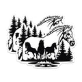 (2 Pack) Horse Magnets - Nature Scene Magnet - Forest Horse Artwork - 5" On Longest Side - for Cars, Fridges, Toolboxes - Made in USA - MAG4568