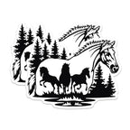 (2 Pack) Horse Magnets - Nature Scene Magnet - Forest Horse Artwork - 5" On Longest Side - for Cars, Fridges, Toolboxes - Made in USA - MAG4568