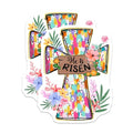 (2 Pack) Cross Shaped Magnet - Floral Decor - Easter Celebration - 5" On Longest Side - Sticks to Smooth Flat Surfaces - Made in USA - MAG10194