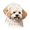 (2 Pack) Cavapoo Dog Magnets - Pet Lover Decor - Dog Mom Dad Fridge Locker Art - 5 Inches On Longest Side - Thick Durable Magnet - Made in USA - MAG30900
