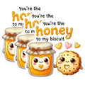 (3 Pack) Honey Biscuit Decals - Kawaii Food Sticker - Cute Laptop Decals - 3 Inches On Longest Side - Easy Peel & Apply - Made in USA - 3MCS2266