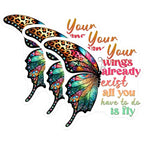 (3 Pack) Butterfly Quote Decals - Inspirational Stickers - Laptop Decoration - 3 Inches On Longest Side - Easy Peel & Apply - Made in USA - 3MCS8509
