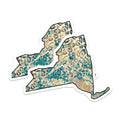 (2 Pack) New York State Magnets - Turquoise Leopard Print - Home Fridge Decor - 5" On Longest Side - Premium Magnet - for Cars, Refrigerators, Toolboxes, Lockers - Made in USA - MAG17550