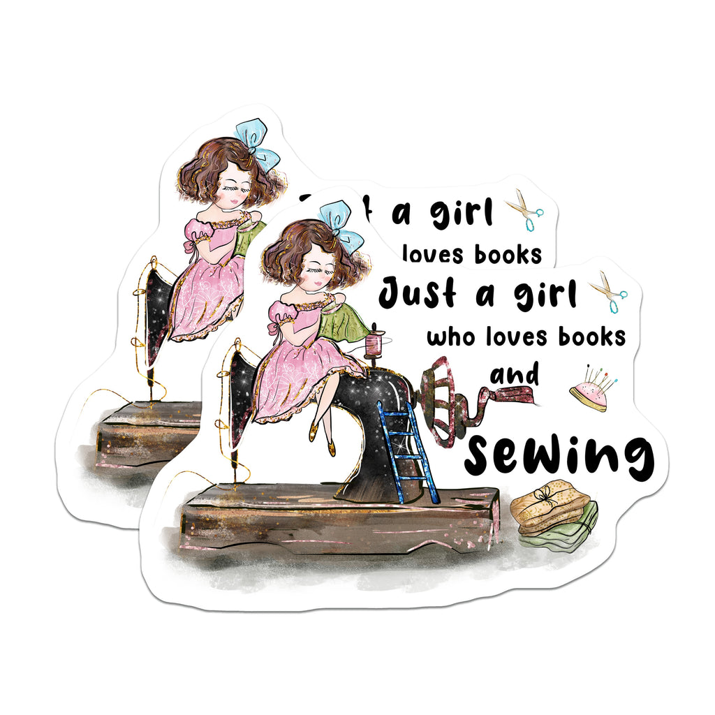 (2 Pack) Sewing Machine Magnets - Book Lover Reader Decor - Crafter Seamstress Gift Idea - Hobby Art Magnets - 5 Inches On Longest Side - Thick Durable Magnet - Made in USA - MAG38839