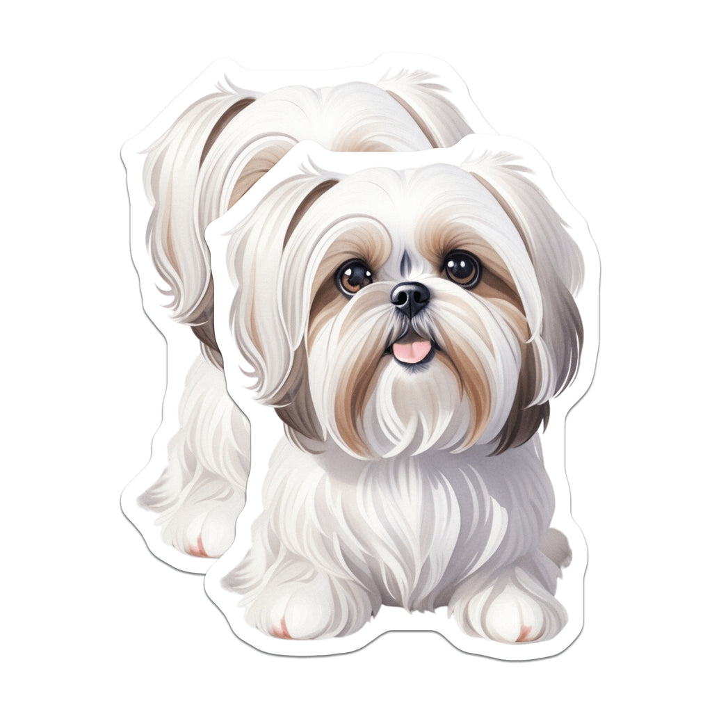 (2 Pack) Cute Shih Tzu Puppy Magnets - Dog Lover Decor - Pet Parent Refrigerator Art - 5 Inches On Longest Side - Thick Durable Magnet - Made in USA - MAG37213