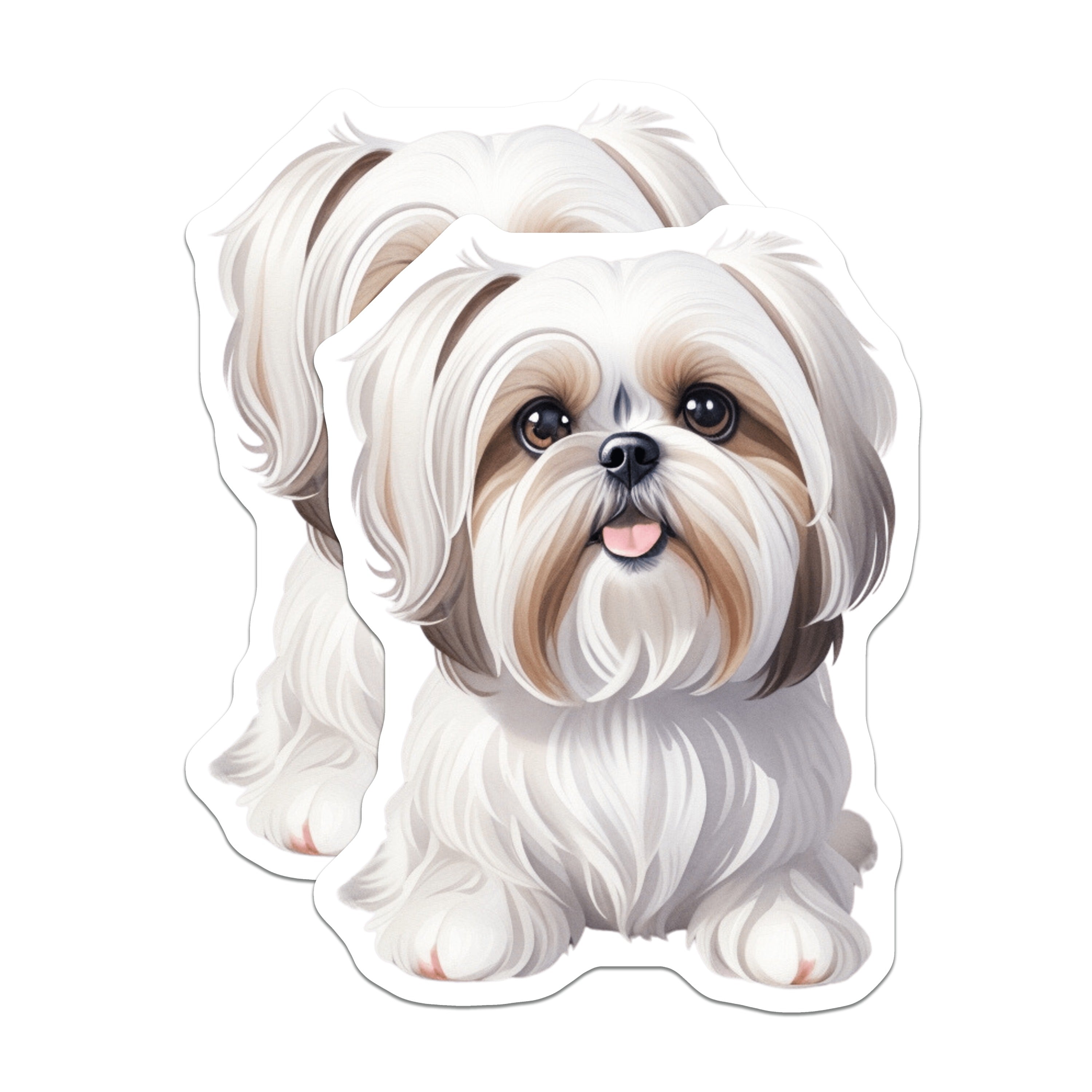 (2 Pack) Cute Shih Tzu Puppy Magnets - Dog Lover Decor - Pet Parent Refrigerator Art - 5 Inches On Longest Side - Thick Durable Magnet - Made in USA - MAG37213