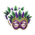 (2 Pack) Mardi Gras Mask Magnets - New Orleans Decor - Festival Party Masquerade Art - 5 Inches On Longest Side - Thick Durable Magnet - Made in USA - MAG36504