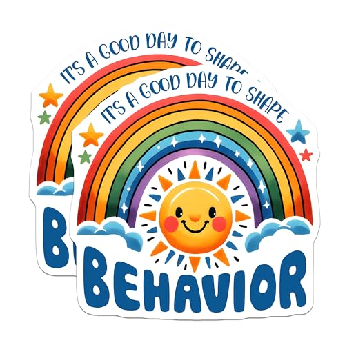 (2 Pack) Rainbow Sun Stickers - Motivational Quote Stickers - Cute Sticker for Journals and Planners - 5" On Longest Side - Sticks to Any Smooth Flat Surface - Made in USA - BMCS3170