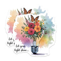(2 Pack) Inspirational Floral Stickers - Watercolor Lightbulb - Butterfly and Flowers Stickers - 5" On Longest Side - Sticks to Smooth Flat Surfaces - Made in USA - BMCS6661