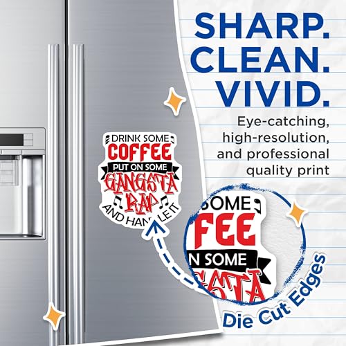 (2 Pack) Coffee Magnets Magnets - Funny Kitchen Decor - Motivational Quotes - 5" On Longest Side - Made in USA - Sticks to Refrigerators & Metal Surfaces - MAG8713