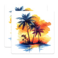 (2 Pack) Tropical Sunset Palm Tree Magnets - Beach House Decor - Island Life Refrigerator Accent - 5 Inches On Longest Side - Thick Durable Magnet - Made in USA - MAG25068