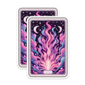 (2 Pack) Ethereal Cosmic Flame Magnets - Mystical Fire Art Decor - Celestial Moon Stars Aesthetic Fridge Locker Magnets - 5 Inches On Longest Side - Thick Durable Magnet - Made in USA - MAG23070
