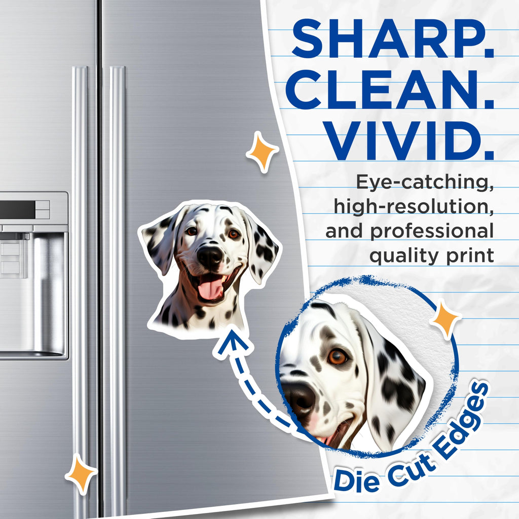 (2 Pack) Dalmatian Dog Magnets - Happy Smiling Dog Refrigerator Magnets - Pet Lover Kitchen Decor for Dog Moms - 5 Inches On Longest Side - Thick Durable Magnet - Made in USA - MAG30009