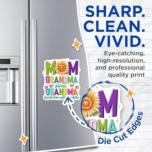 (2 Pack) Mom Grandma Magnets Magnets - Great Grandma - Inspirational Family Decor - 5" On Longest Side - Made in USA - Sticks to Refrigerators & Metal Surfaces - MAG8465