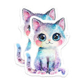 (2 Pack) Kawaii Cat Magnets - Watercolor Animal Lover Art - Fantasy Kitty Decor - 5 Inches On Longest Side - Thick Durable Magnet - Made in USA - MAG39601