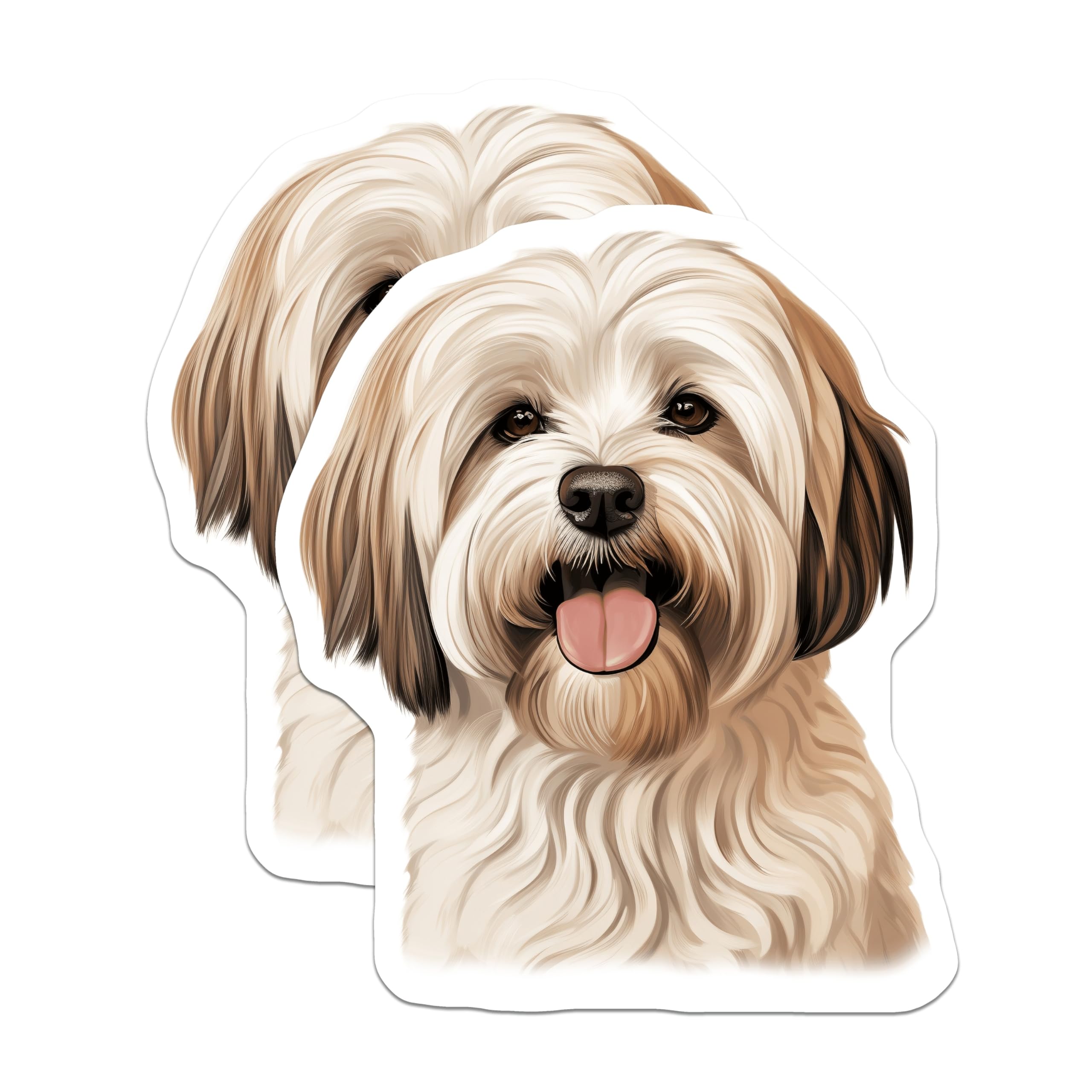 (2 Pack) Shih Tzu Dog Magnets - Pet Lover Refrigerator Decor - Cute Animal Art Home Accent - 5 Inches On Longest Side - Thick Durable Magnet - Made in USA - MAG28625