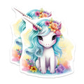 (2 Pack) Kawaii Unicorn Magnets - Whimsical Fantasy Creature Decor - Kids Room Locker Refrigerator Accessories - 5 Inches On Longest Side - Thick Durable Magnet - Made in USA - MAG38192